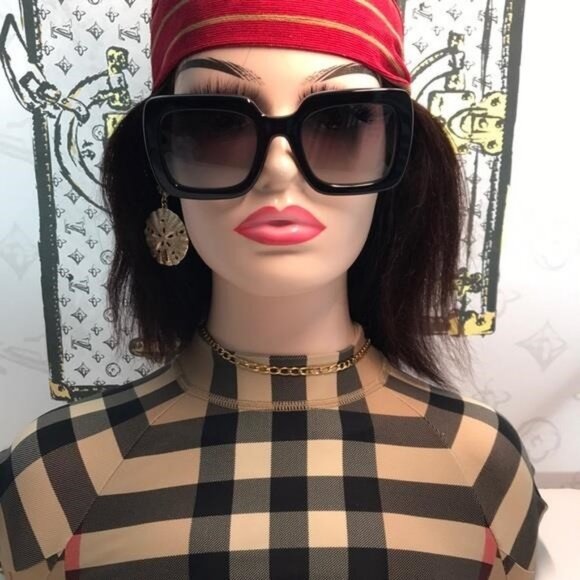 NEW AUTHENTIC Black Square Sunglasses BE4284 3809 main image 12